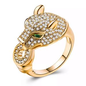 Fashion Leopard gold Jewelry Cubic Zirconia Ring